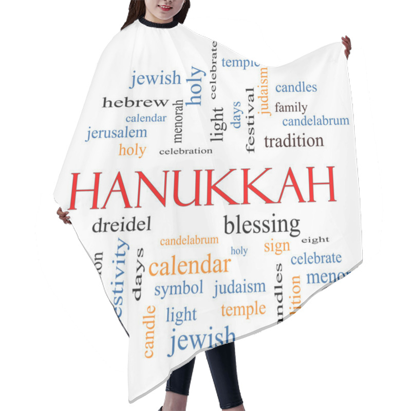 Personality  Hanukkah Word Cloud Concept Hair Cutting Cape