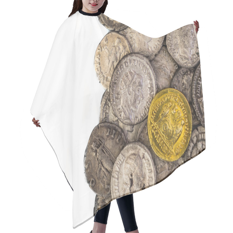 Personality  Ancient Coin Of The Roman Empire. Hair Cutting Cape