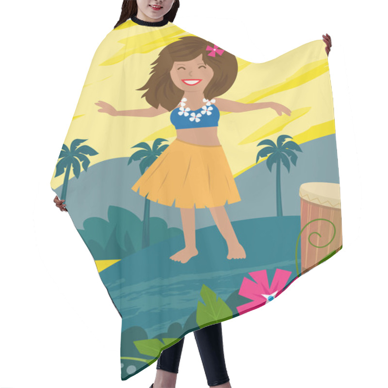 Personality  Cute Hula Girl Hair Cutting Cape