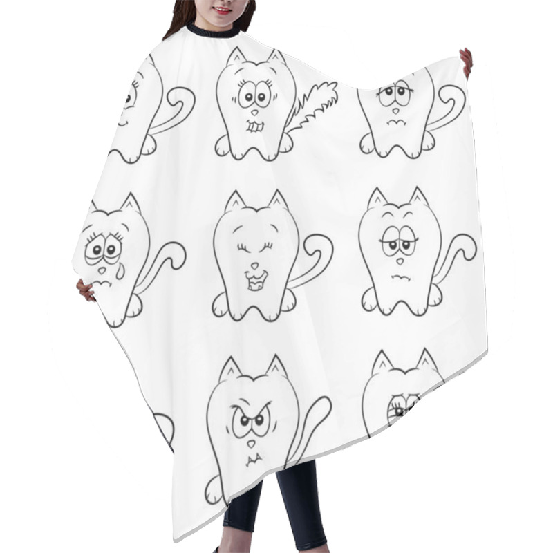 Personality  Cute Cats Emotions Hair Cutting Cape