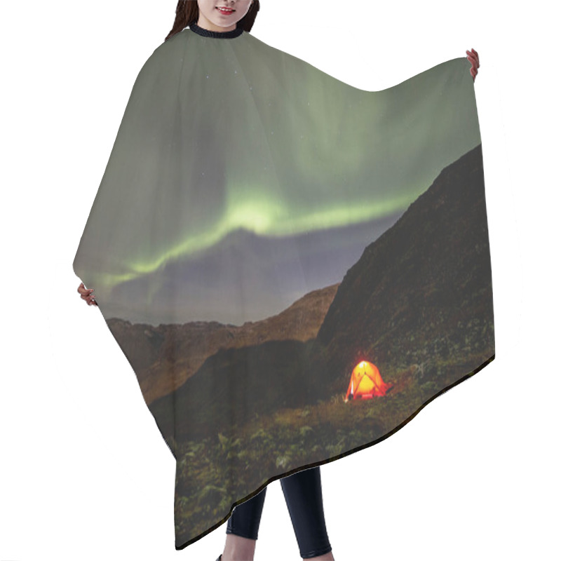 Personality  A Tent Under The Northern Lights Hair Cutting Cape