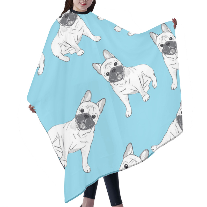 Personality  Bulldogs Seamless Pattern Hair Cutting Cape