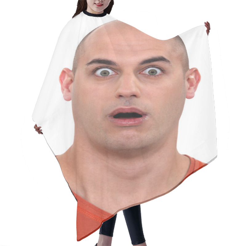 Personality  Amazed Bald Man Hair Cutting Cape