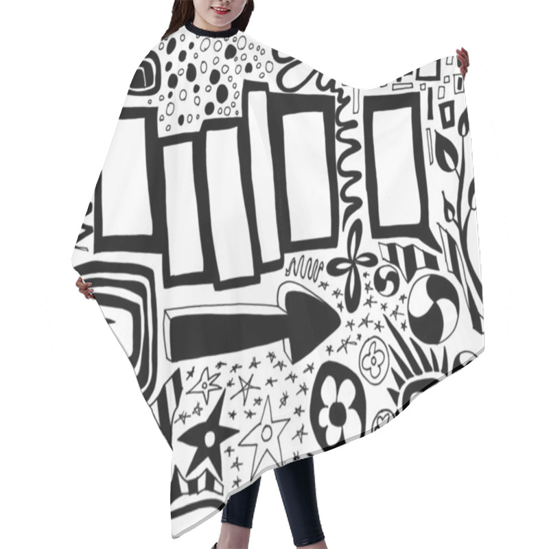 Personality  Random Doodles - XXXL Hair Cutting Cape