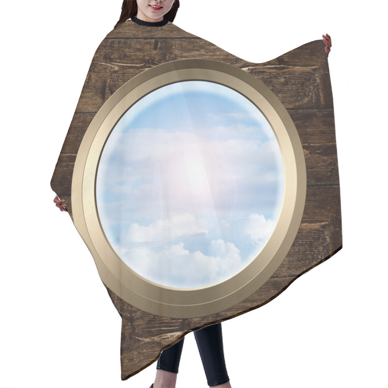 Personality  Porthole With Sky View Hair Cutting Cape