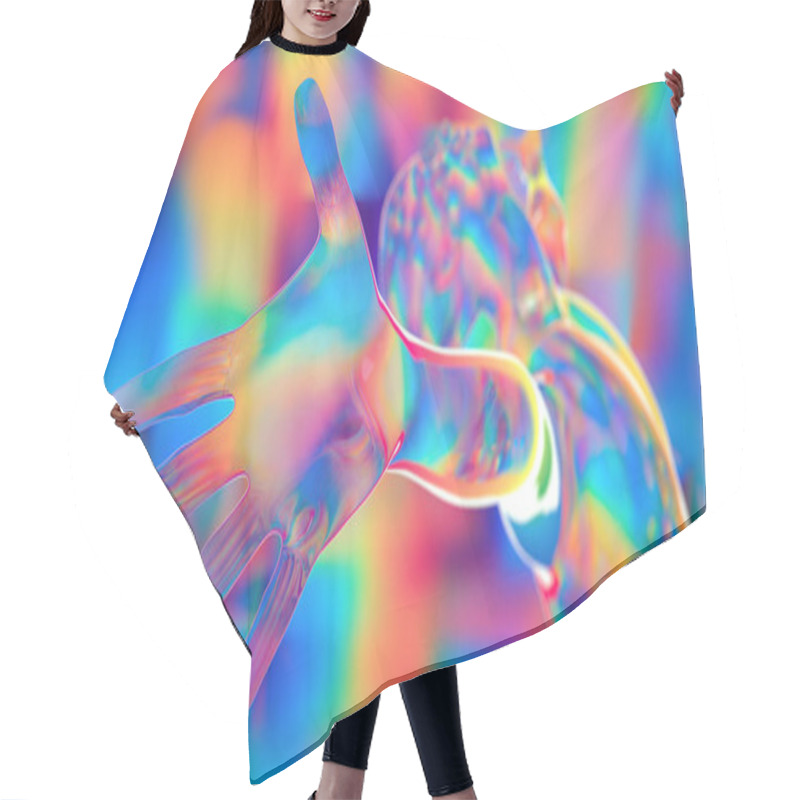 Personality  3d Illustration A Person Experiences Joy And Pleasure Hair Cutting Cape