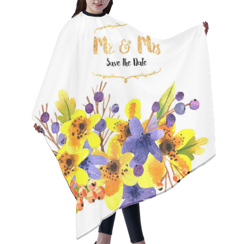 Personality  Collection Of Painted Flowers Hair Cutting Cape