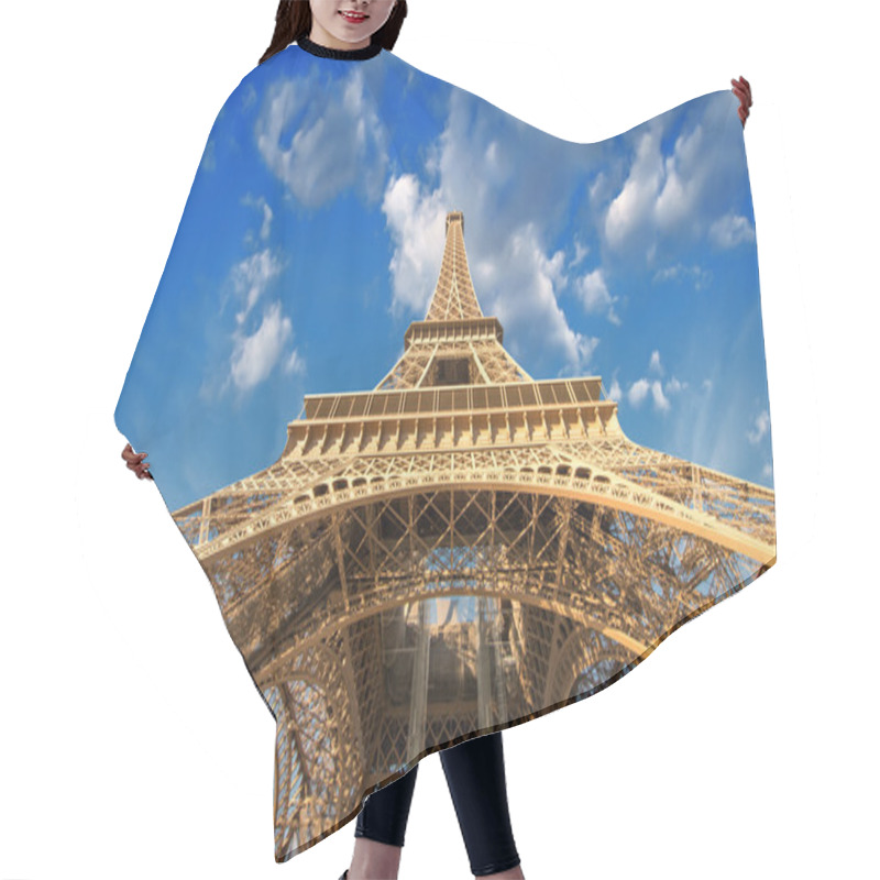 Personality  Eiffel Tower At Sunset Hair Cutting Cape