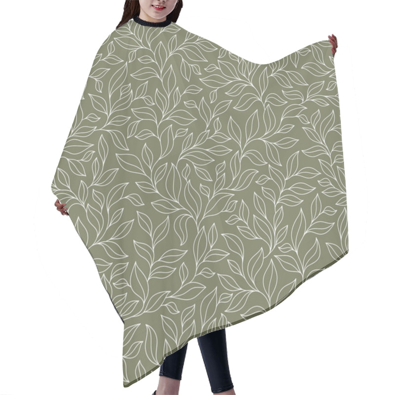 Personality  Beautiful Spring Leaves Seamless Pattern Hair Cutting Cape