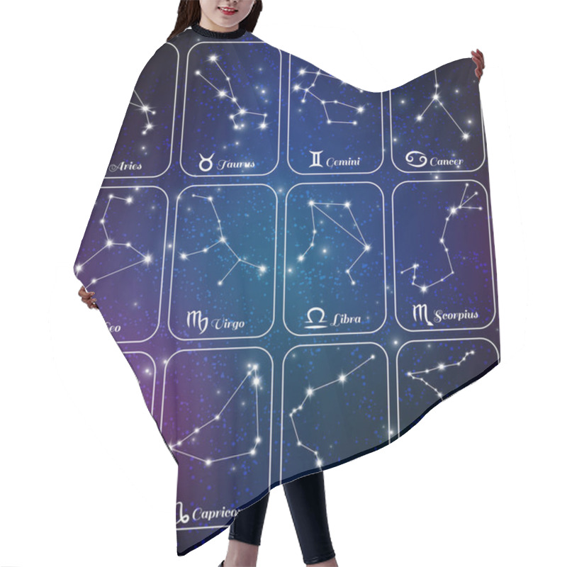 Personality  Zodiac Sign Constellations Banners  Hair Cutting Cape