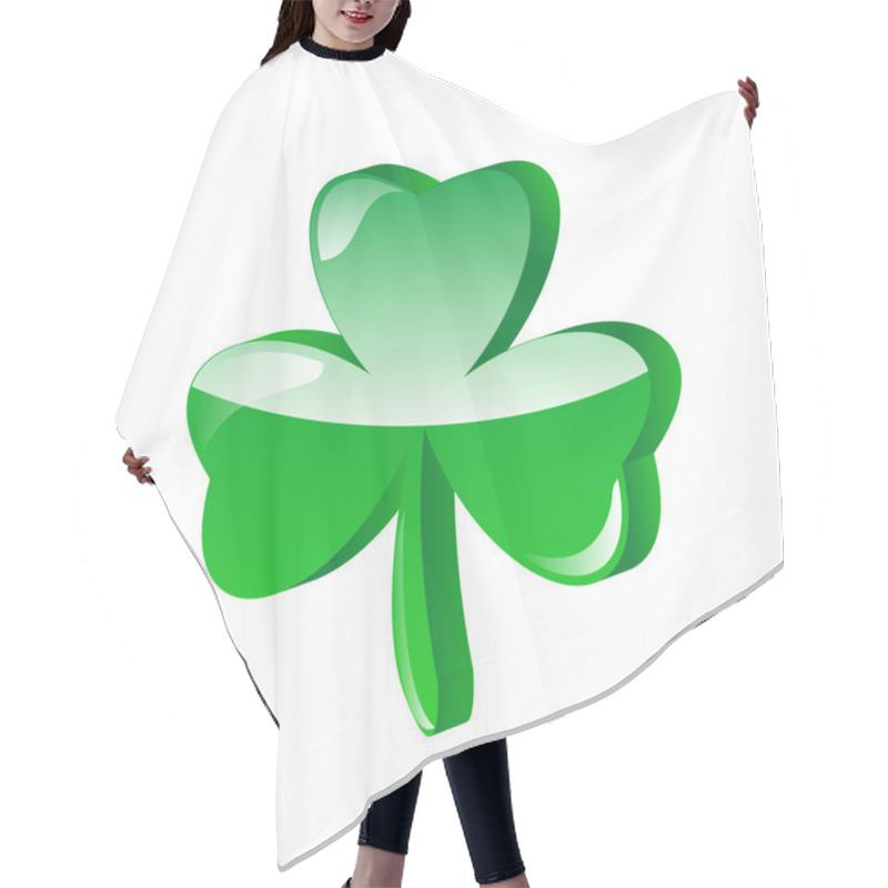 Personality  Three Leaf Clover Vector Illustration. Hair Cutting Cape