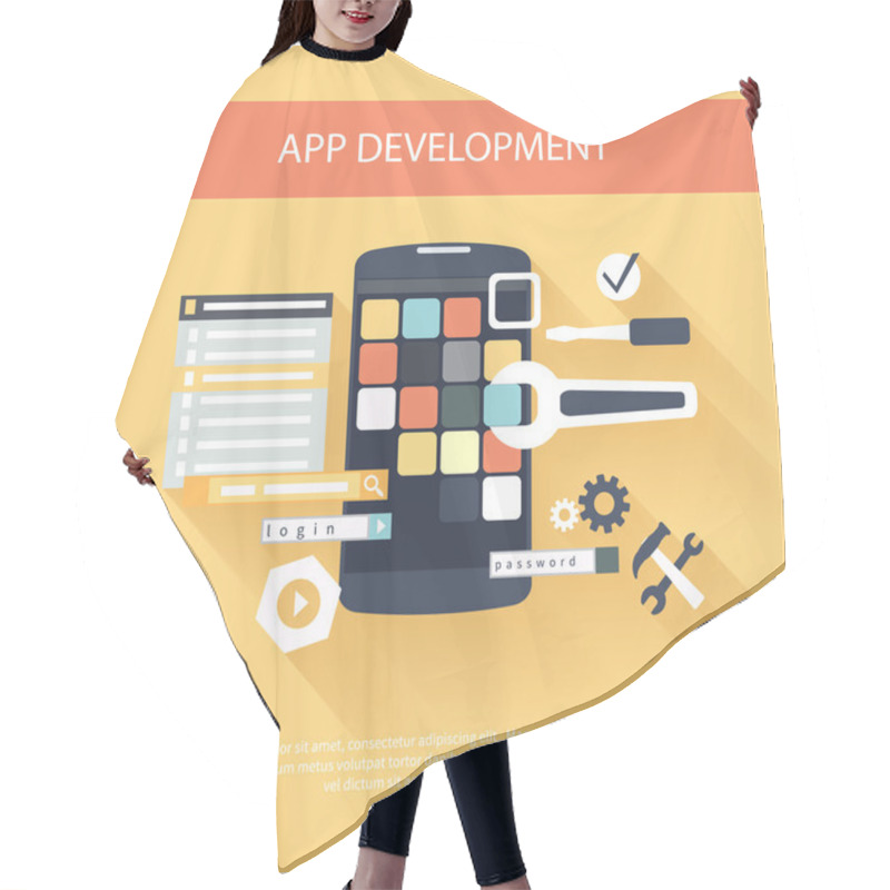 Personality  App Development Instruments Concept Hair Cutting Cape