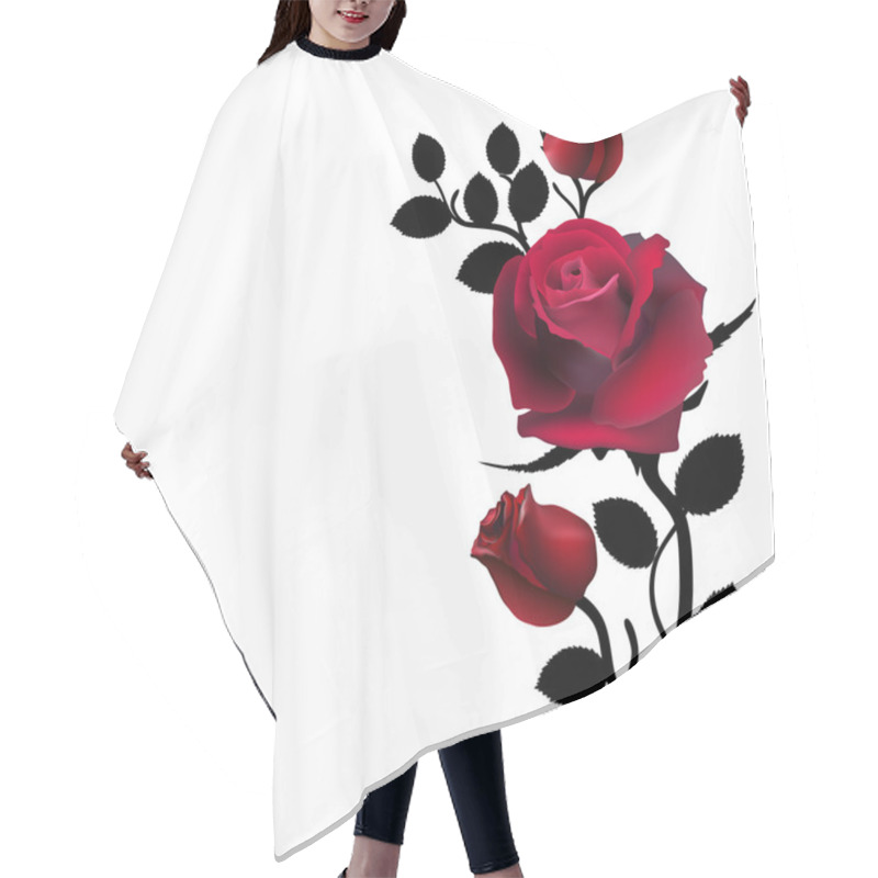 Personality  Card Flower Rose Hair Cutting Cape