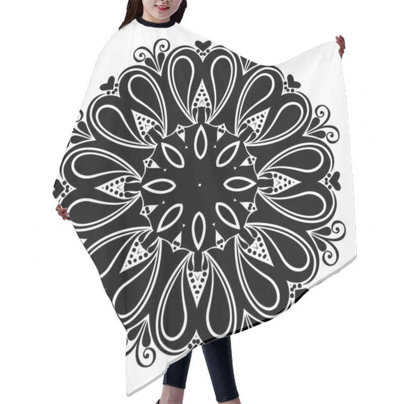 Personality  Monochrome Contour Mandala Hair Cutting Cape