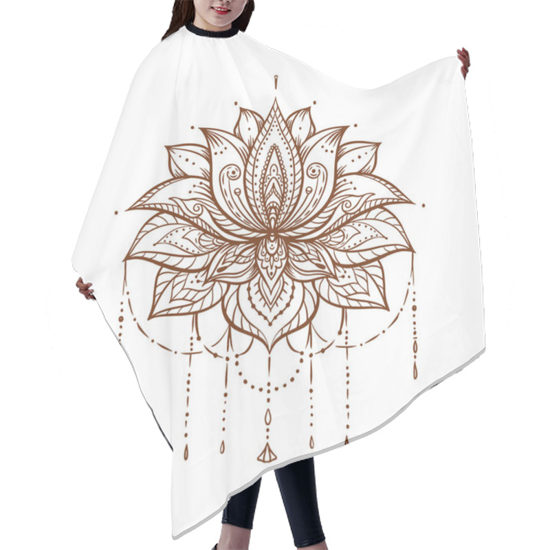 Personality  Ornate Lotus Flower. Ayurveda Symbol Of Harmony Hair Cutting Cape