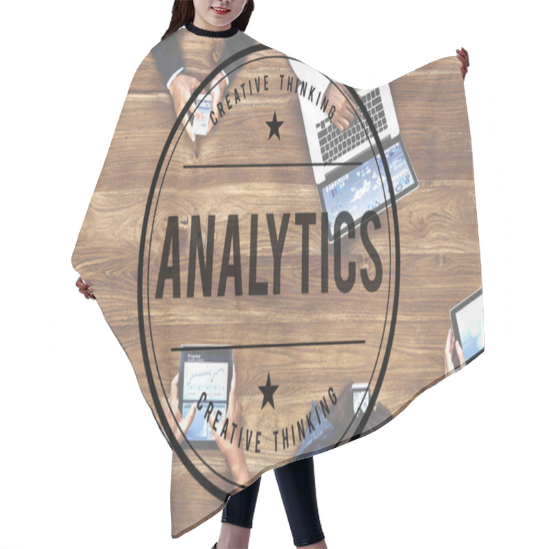 Personality  Analytics, Analysis Information Concept Hair Cutting Cape