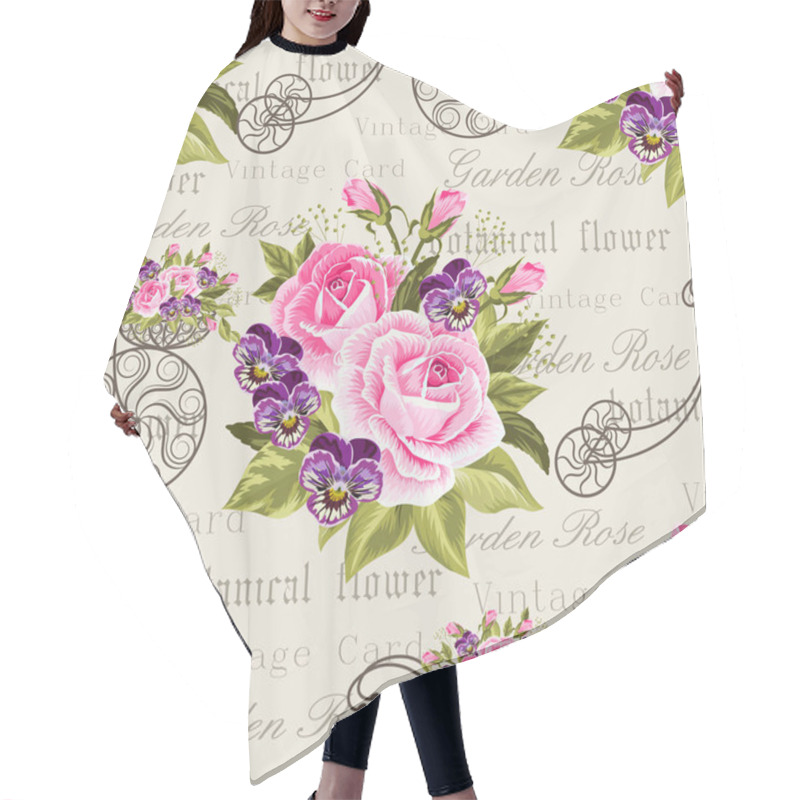 Personality  Seamless Floral Pattern Hair Cutting Cape