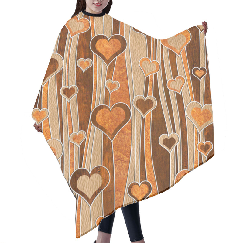 Personality  Decorative Pattern - Waves Decoration - Romantic Hearts - Seamless Hair Cutting Cape