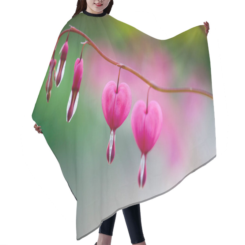 Personality  Pink Bleeding Heart Flower  Hair Cutting Cape