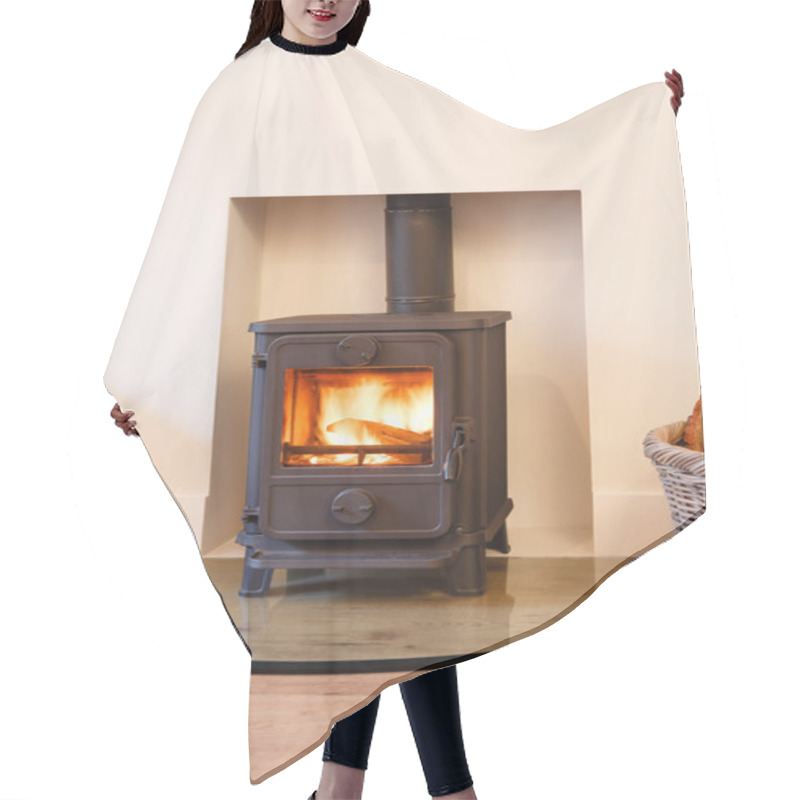 Personality  Wood Burning Stove Hair Cutting Cape