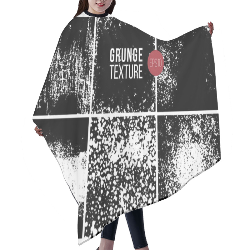 Personality  Grunge Textures Set. Backgrounds. Monochrome Abstract Grain Surfaces For Design. Hair Cutting Cape