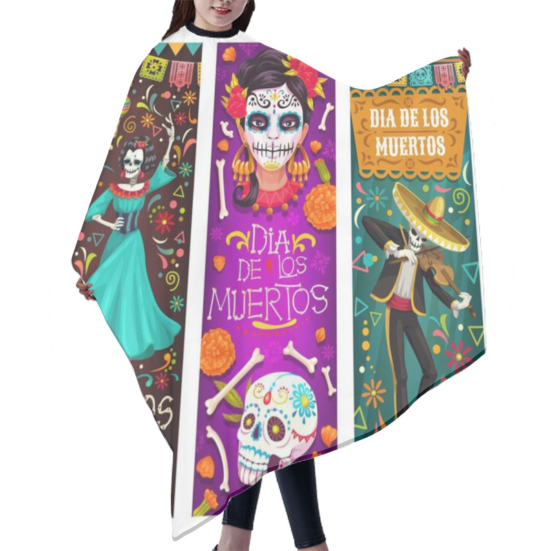 Personality  Mexican Dead Day Fiesta Party Dia De Los Muertos Hair Cutting Cape