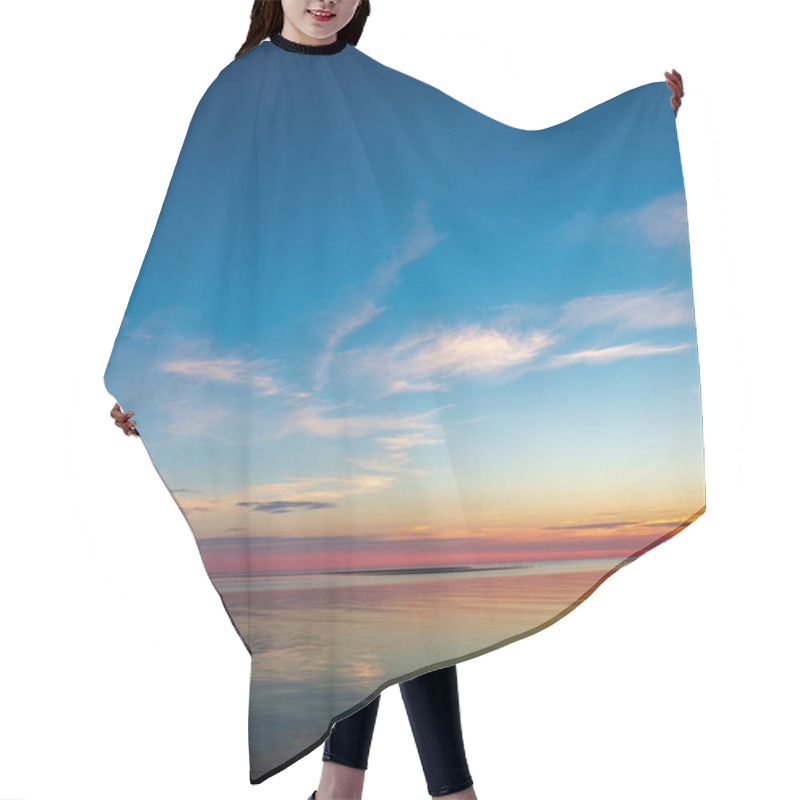 Personality  Calm Sunset With No Wind On The Lake Hair Cutting Cape