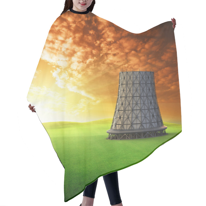 Personality  Cooling Tower At Sunset Hair Cutting Cape