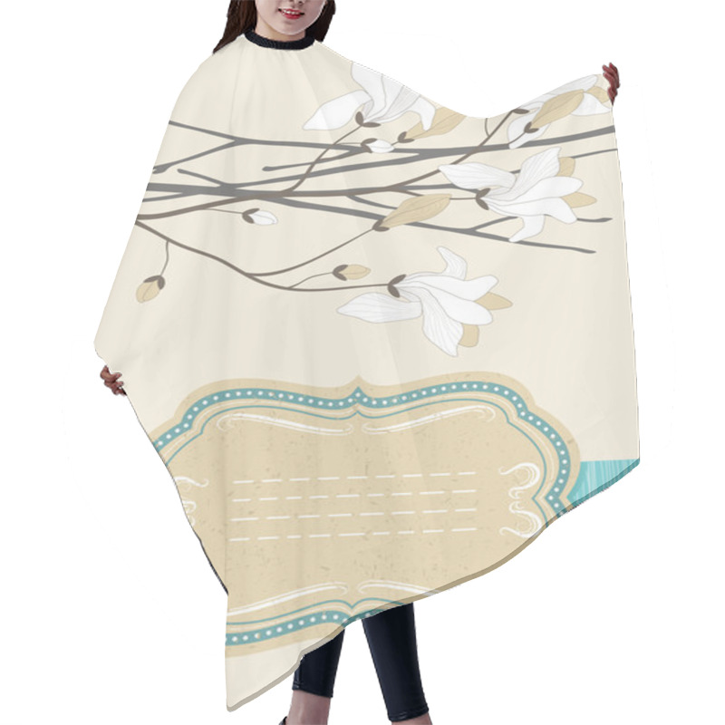 Personality  Frame And Blooming Branch Hair Cutting Cape