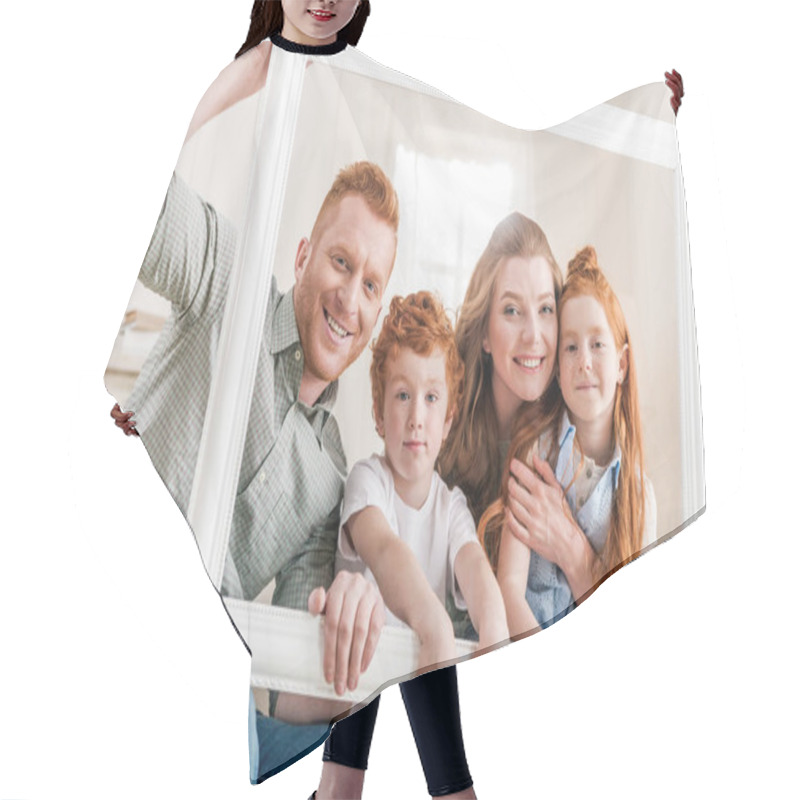 Personality  Beautiful Redhead Family  Hair Cutting Cape