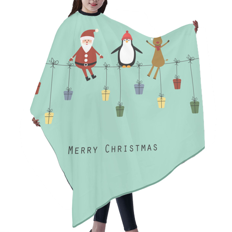 Personality  Christmas Card Hair Cutting Cape