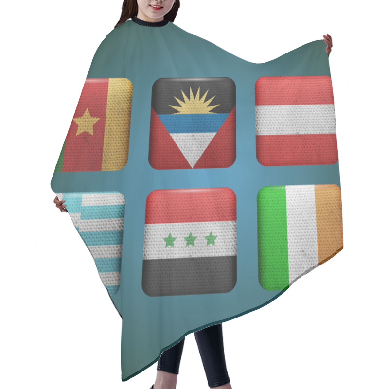 Personality  Flags Set Vector, Vector Illustration Hair Cutting Cape