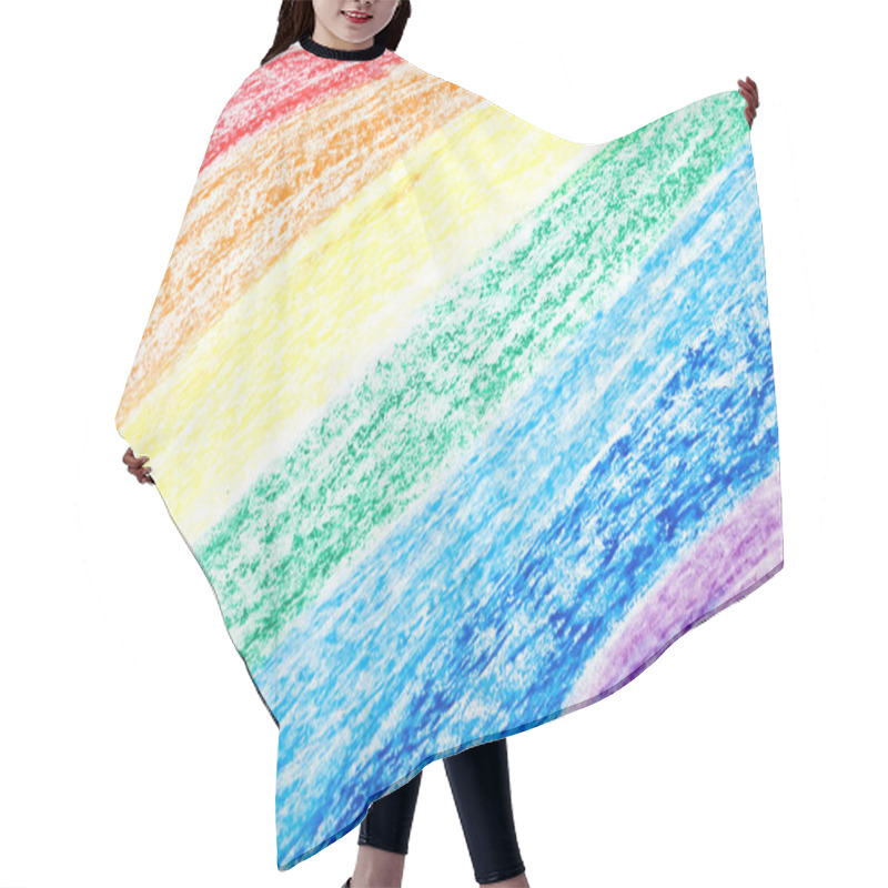 Personality  Rainbow Background Hair Cutting Cape