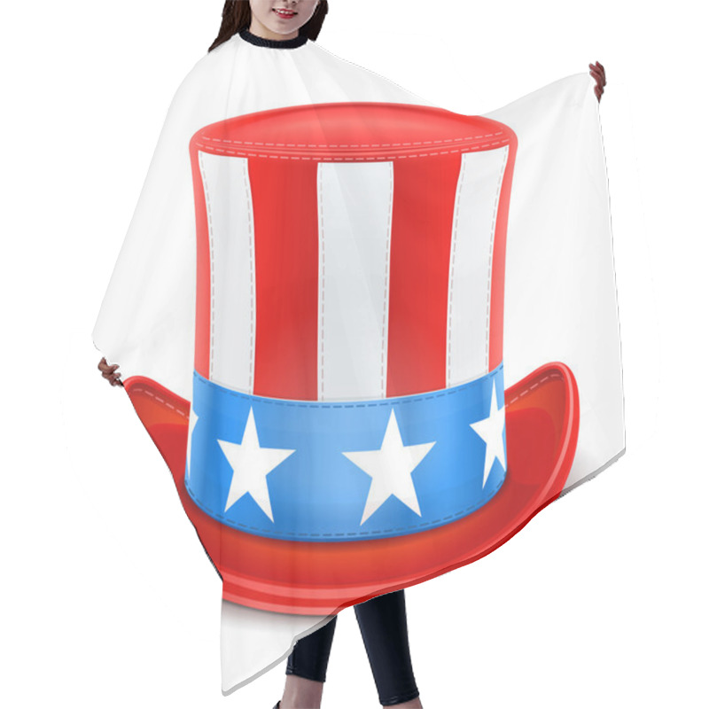 Personality  Usa Top Hat For Independence Day Hair Cutting Cape