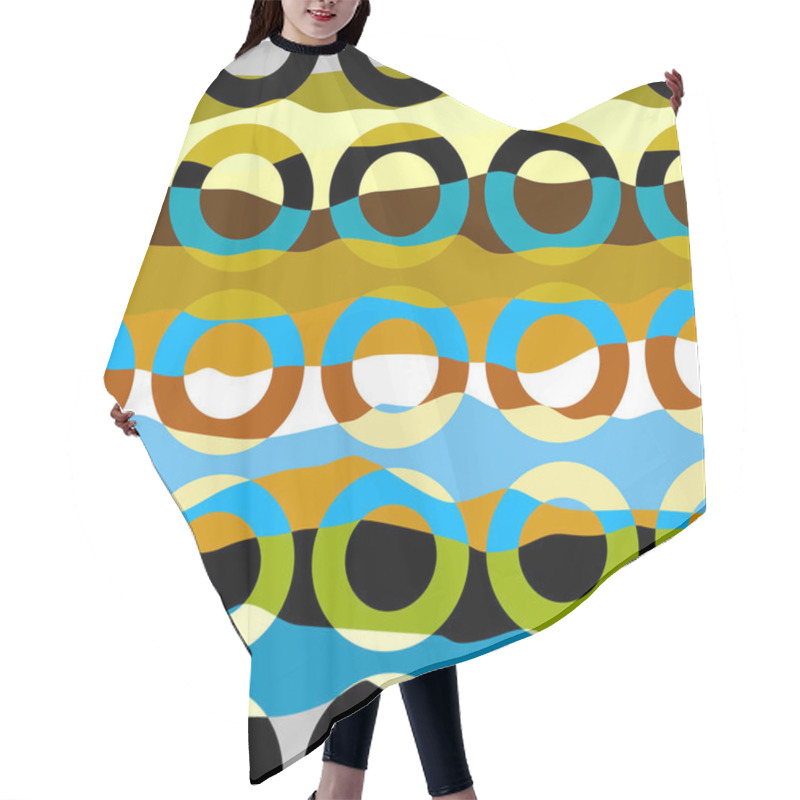 Personality  Geometric Pattern In A Patchwork Collage Style. Hair Cutting Cape