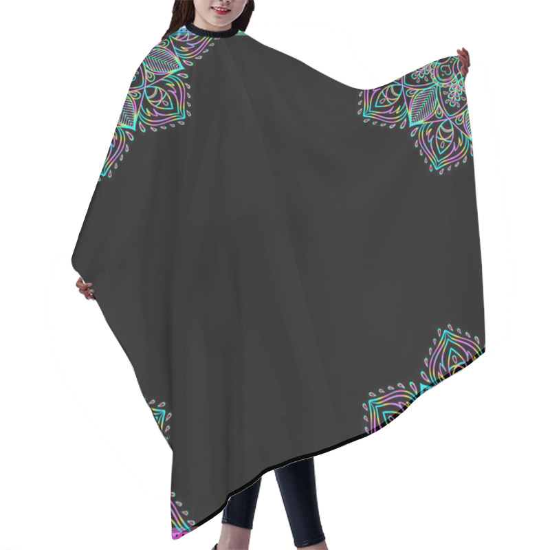 Personality  Vector Ornamental Mandala Inspired Ethnic Art, Patterned Indian  Hair Cutting Cape