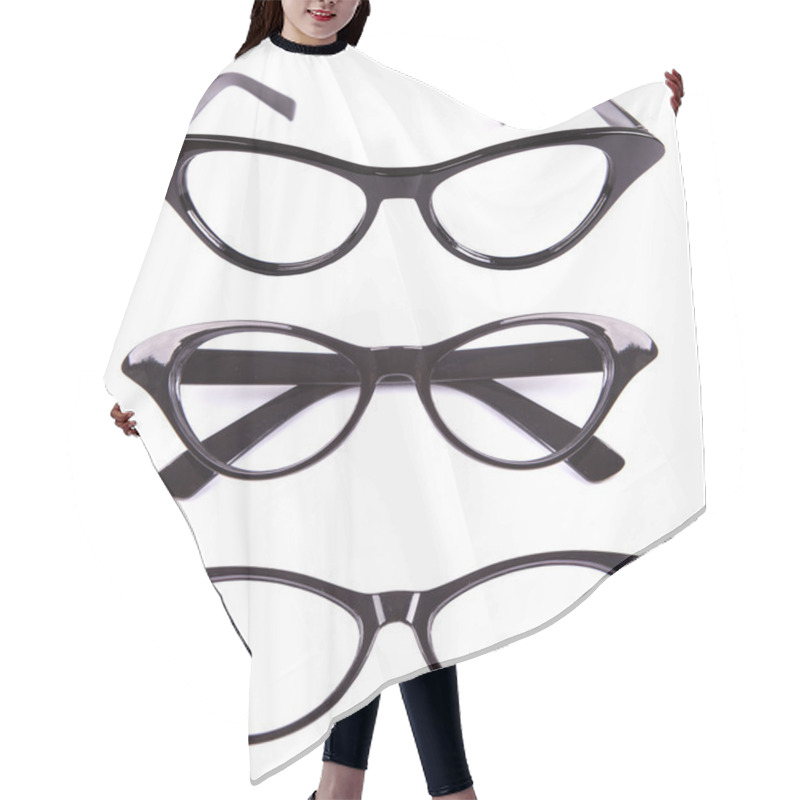 Personality  Cat Eyes Shaped Retro Glasses Hair Cutting Cape