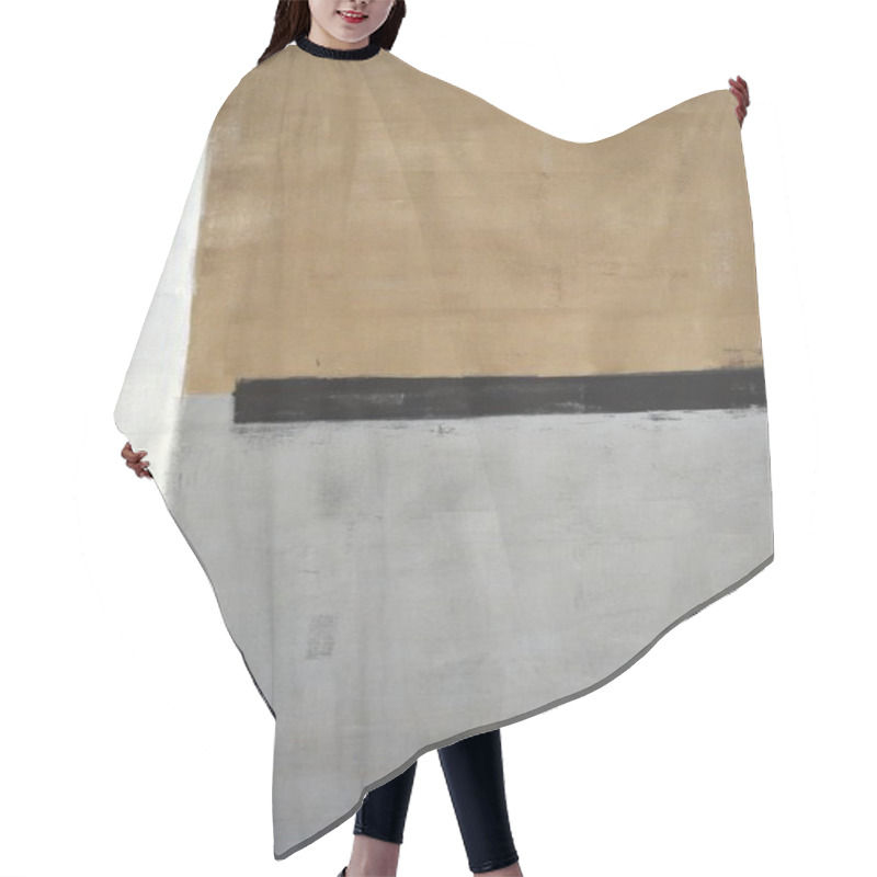 Personality  Brown And Grey Abstract Art Painting Hair Cutting Cape