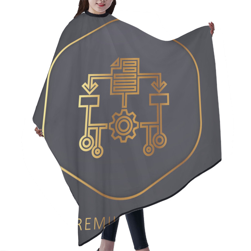 Personality  Algorithm Golden Line Premium Logo Or Icon Hair Cutting Cape