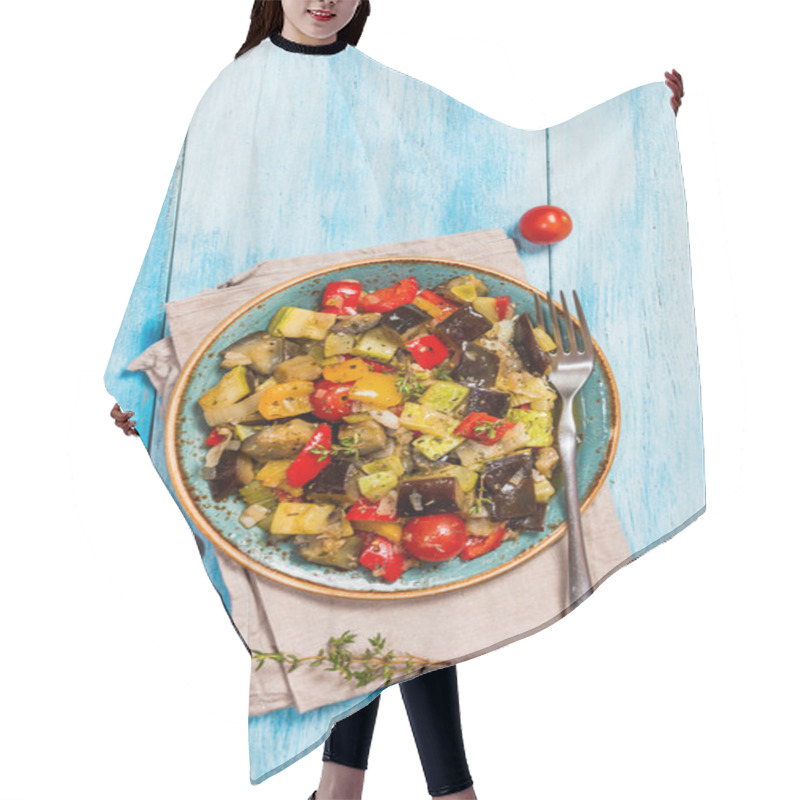 Personality  Vegetable Ratatouille In A Plate Hair Cutting Cape