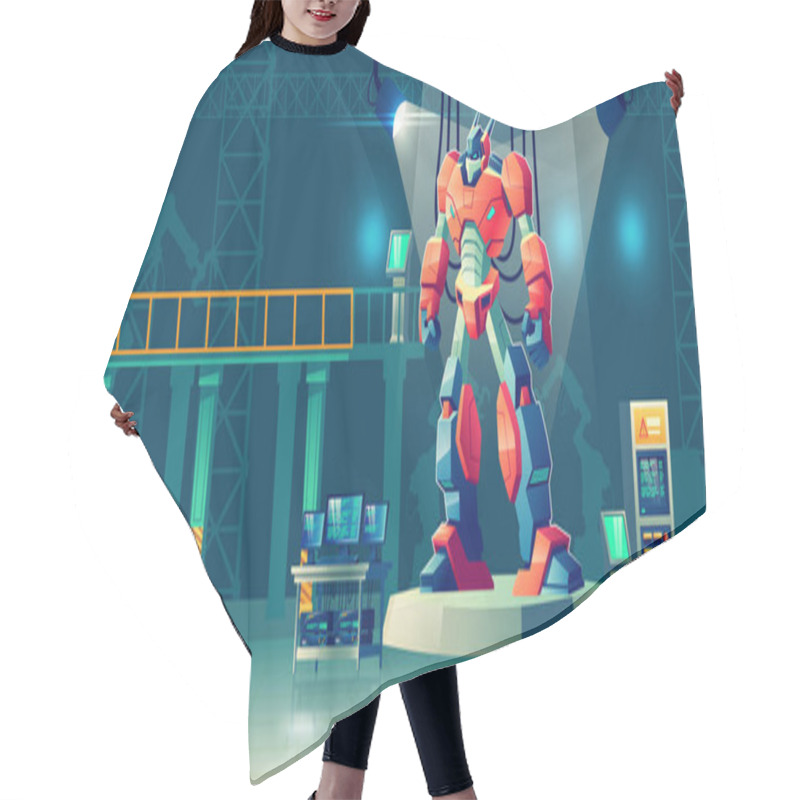 Personality  Battle Robot Transformer In Science Laboratory. Hair Cutting Cape