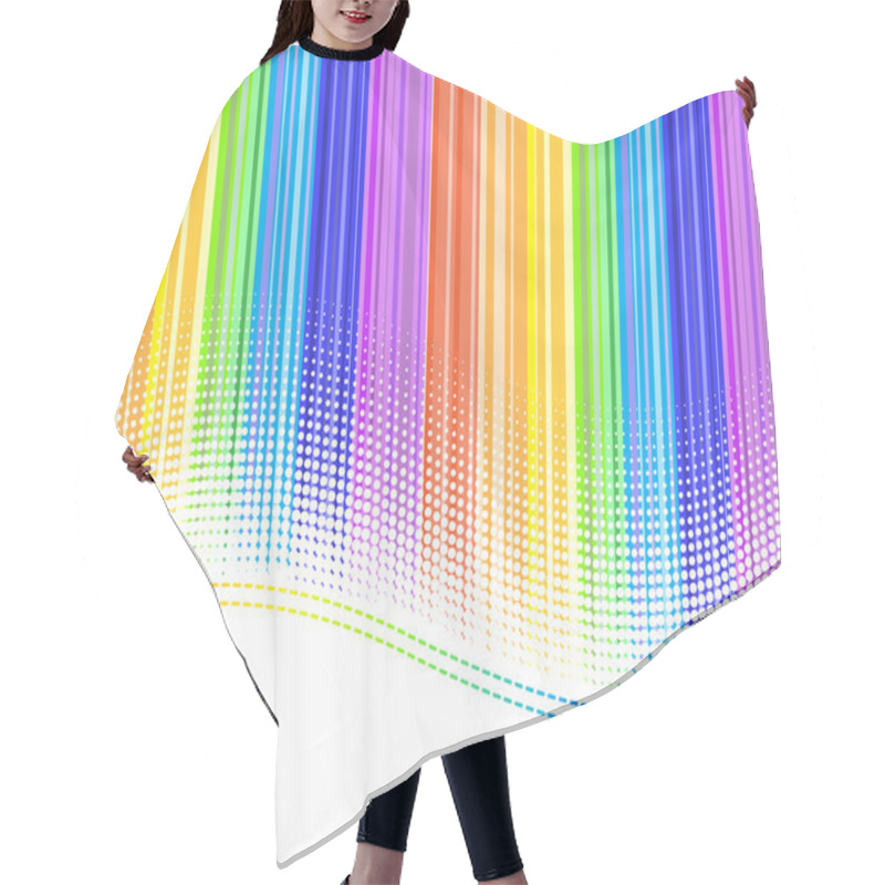 Personality  Rainbow Stripes Hair Cutting Cape