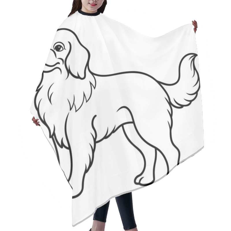 Personality  Detailed Black And White Dog Vector For Design Projects Hair Cutting Cape