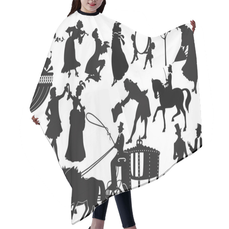 Personality  Old-fashioned Silhouettes Hair Cutting Cape