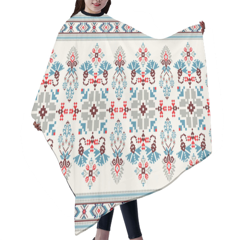 Personality  Beautiful Knitted Embroidery.geometric Ethnic Oriental Pattern Traditional On Cream Background.Aztec Style,abstract,vector,illustration.design For Texture,fabric,clothing,wrapping,decoration,carpet. Hair Cutting Cape