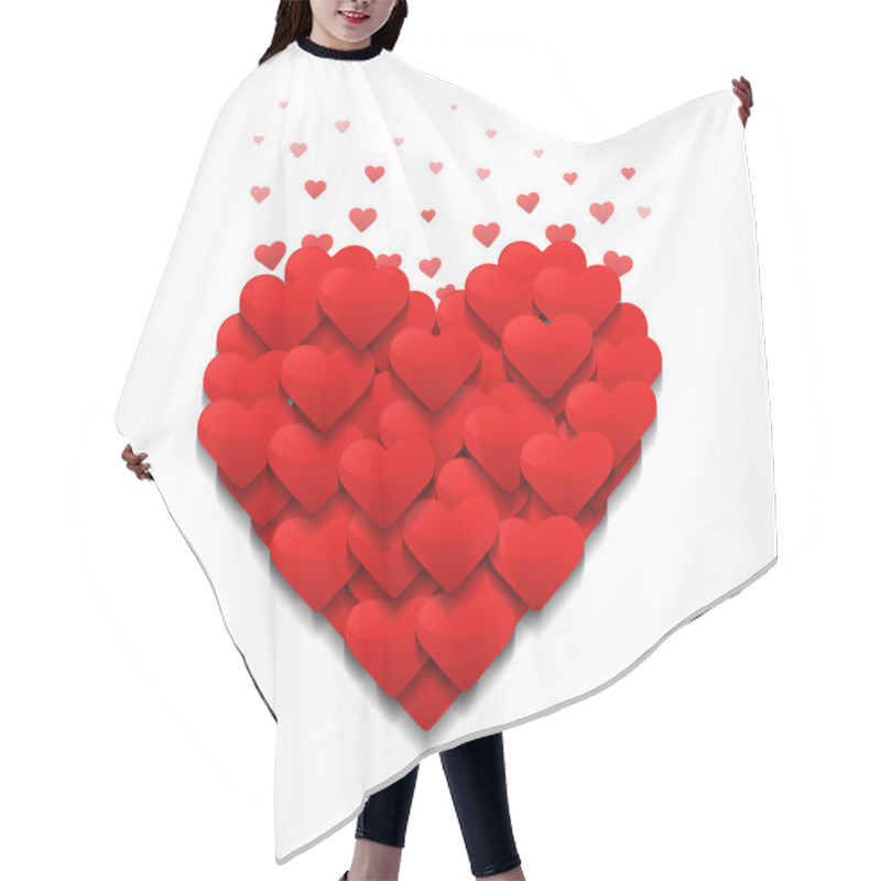 Personality  Little Hearts Form A Big Heart. Valentine's Day Concept.  Hair Cutting Cape