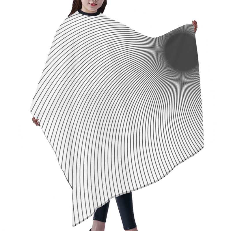 Personality  Dynamic Curved Lines Abstract Pattern Hair Cutting Cape