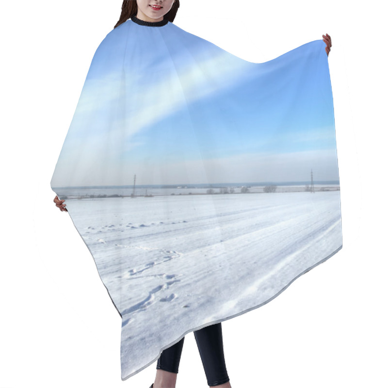 Personality  Winter Field Scene Hair Cutting Cape