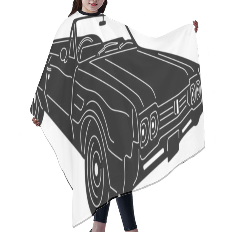 Personality  Car - Detailed Silhouette Hair Cutting Cape