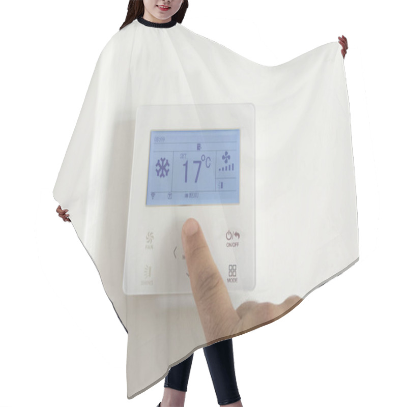 Personality  Adjusting Room Climate Control With Electronic Screen. 17 Celsius Degrees Cool Adjust Hair Cutting Cape